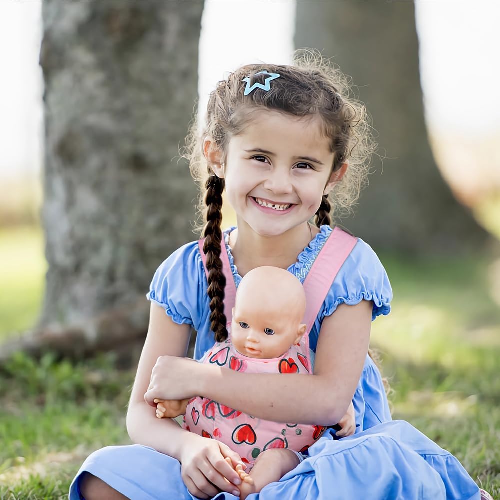 Babypuppentrage, Puppentrage für Kinder mit verstellbaren, Rückentrage mit verstellbaren Trägern für