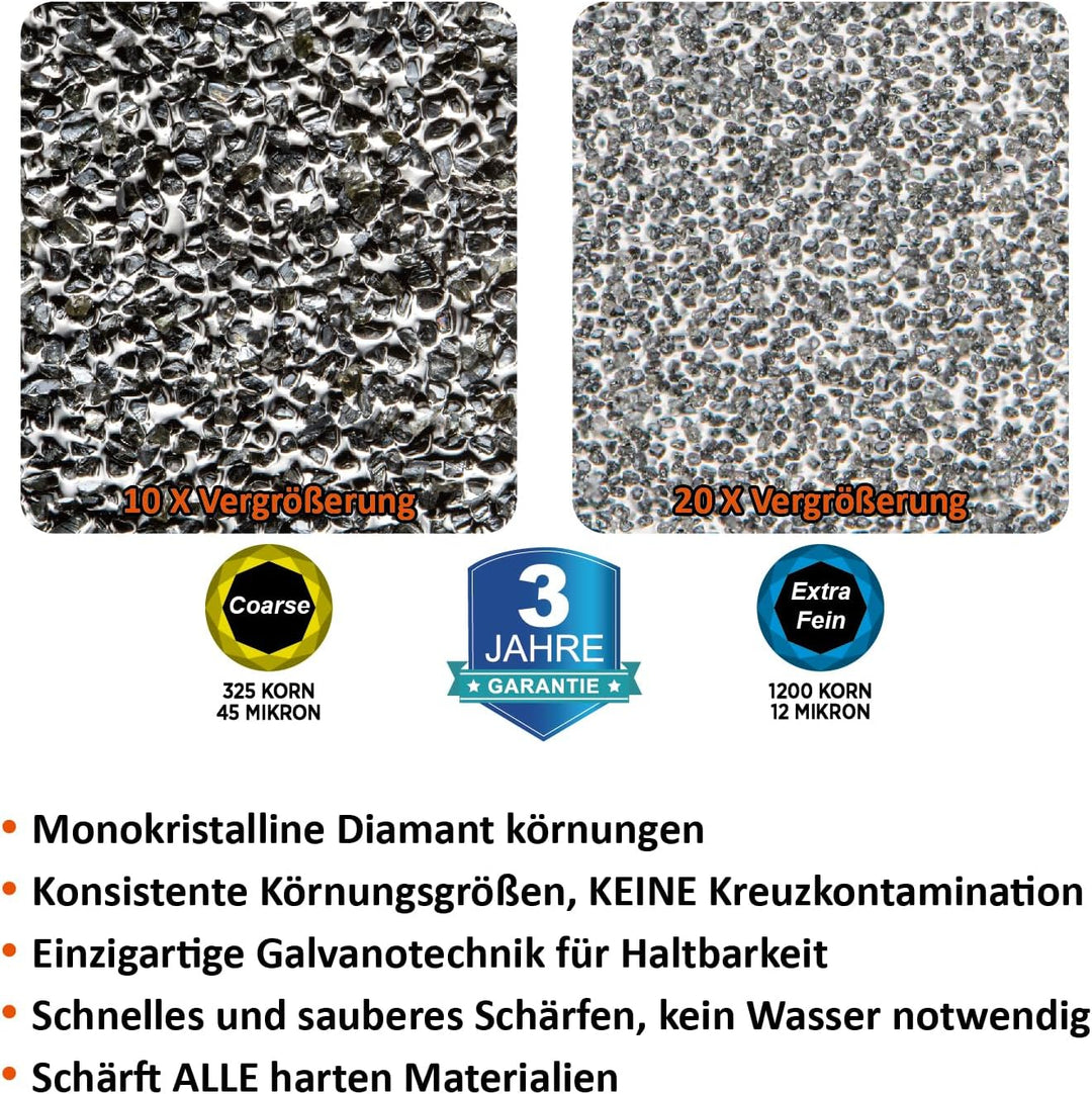 SHARPAL 121N Diamant-Schleifstein mit doppelter Körnung zum Schärfen von Messern Jagd Outdoor Messer
