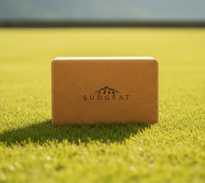 Südgrat Yoga Block Kork 100% Natürlich Stabil Griffig | Pilates Fitness 22,5x14,5x7cm Beige 660g, Yo