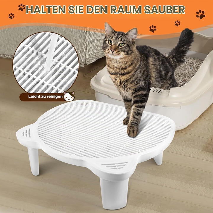 Verstellbare Katzen Rampe für Katzentoilette, Erhöhte Katzentoilette Stufe, Doppelte Katzenstreufall