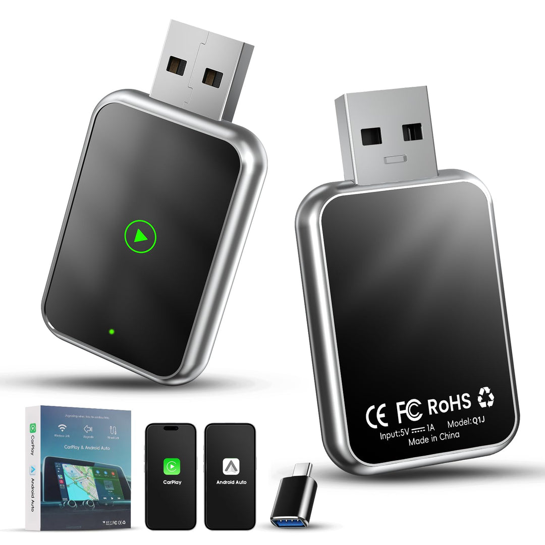 Wireless CarPlay & Android Auto Adapter 2 in 1 – 2025 Upgrade Dongle verwandelt kabelgebundenes CarP