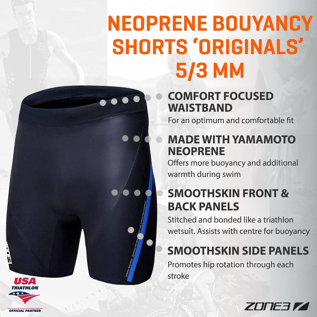 Zone3 Originals 5/3mm Buoyancy Shorts Black/Blue 2019 Badehose, S