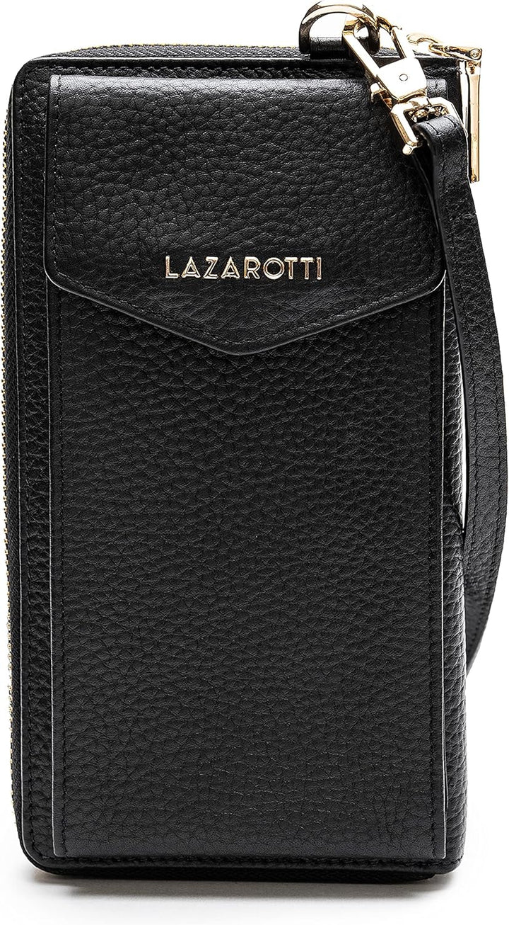 Lazarotti Bologna XL Leder Damen-Geldbörse & Handytasche (2-in-1) | 16 Kartenfächer | zum Umhängen m