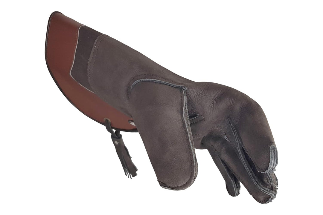 VlaMiTex J54 Falknerhandschuh für Falken und Habichte Greifvögel Handschuh aus Leder Braun, S