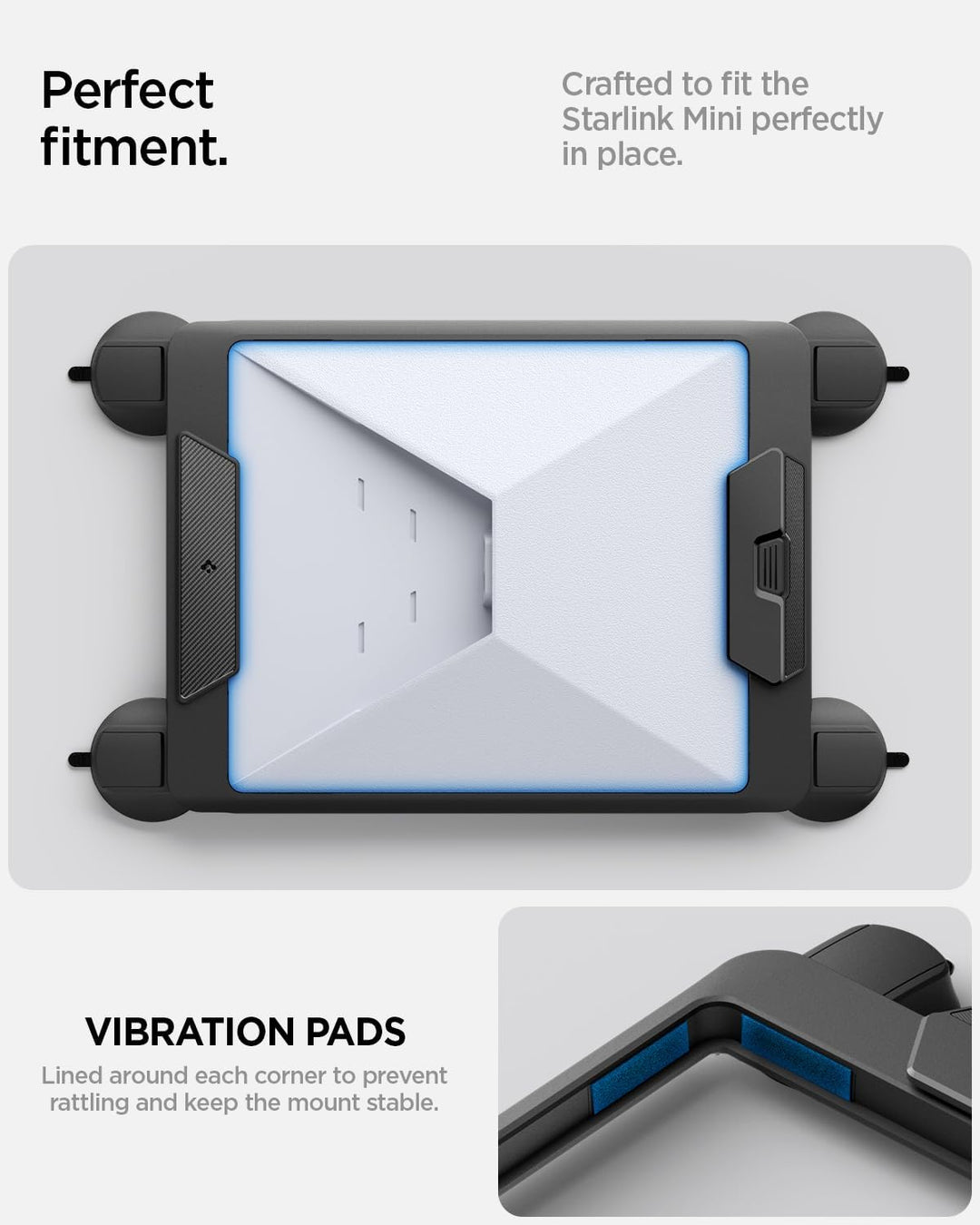 Spigen Starlink Mini Halterung [Starke Haftkraft bis 23 kg] Saugnapfhalterung mit Schnellverschluss-