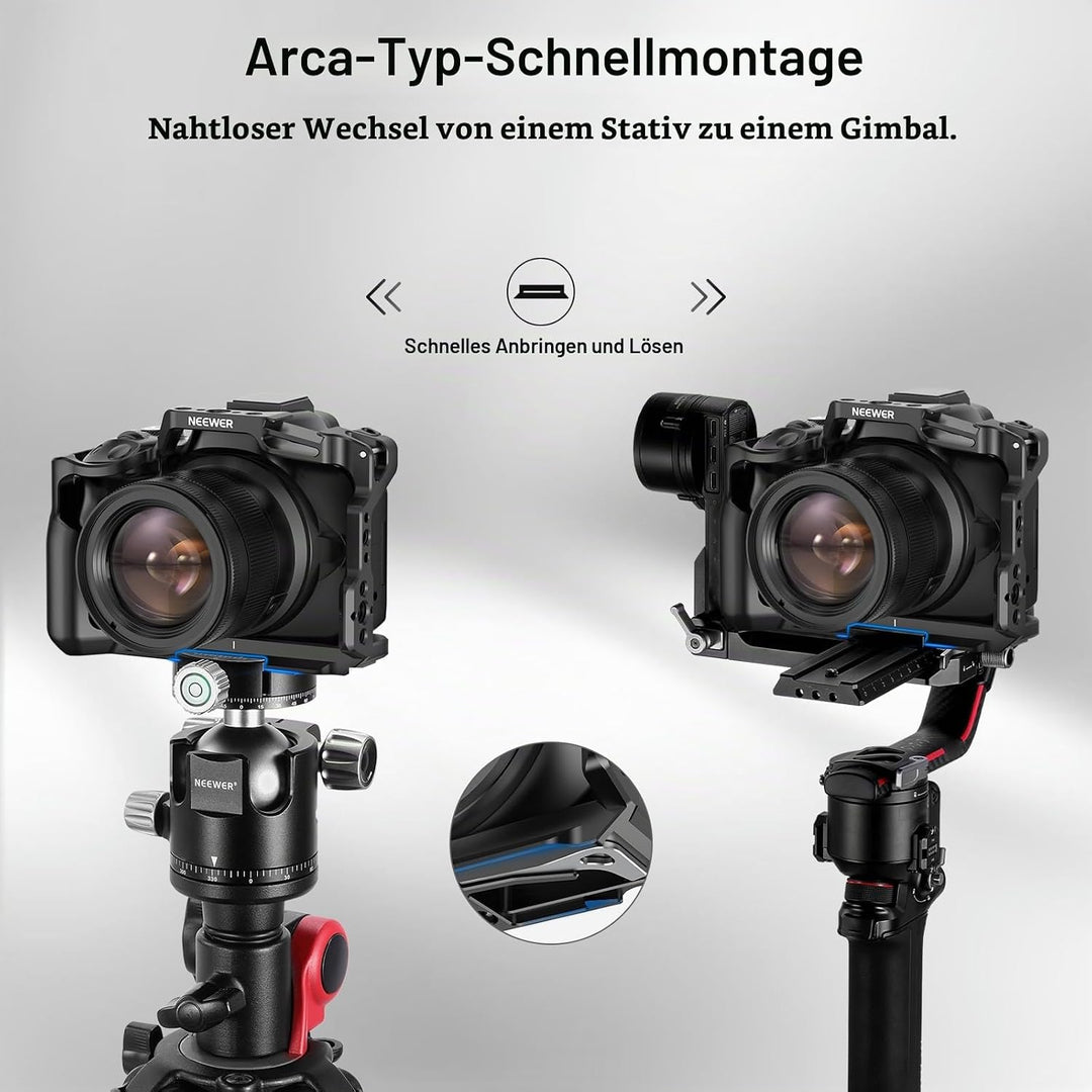 NEEWER R50 Kamerakäfig kompatibel mit Canon EOS R50, Aluminium Video Rig mit NATO Schiene, 1/4" Gewi
