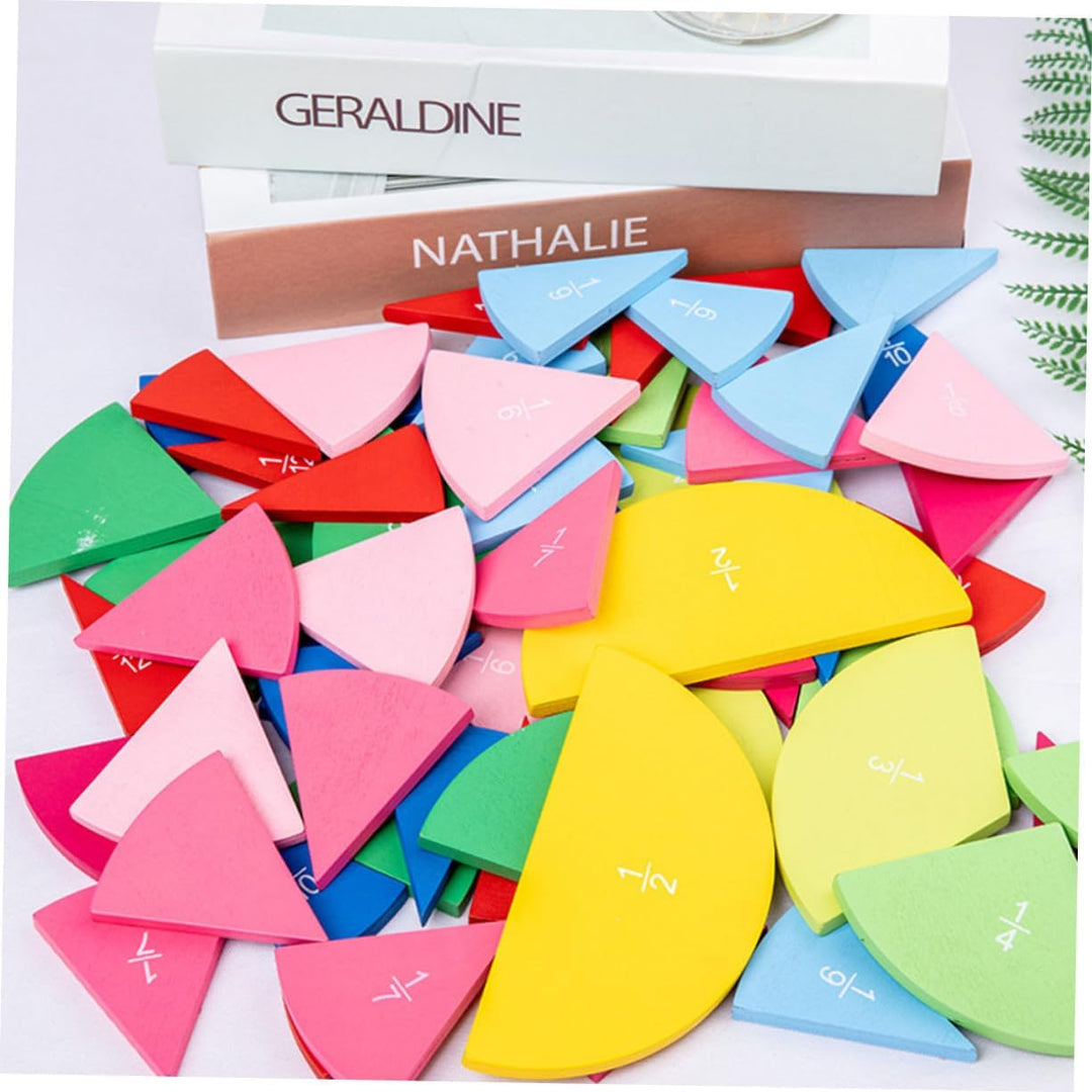 BESTonZON Buntes Holz bruchkreis lernspielzeug für Vielseitige Bruchscheiben zur Anschaulichen Mathe