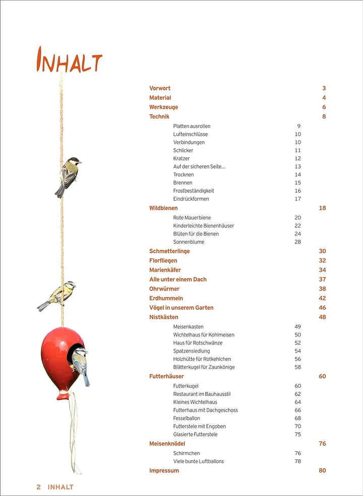 Natürlich Töpfern - Insektenhotels, Nistkästen, Futterhäuschen; 25 Projekte Schritt für Schritt, Sch