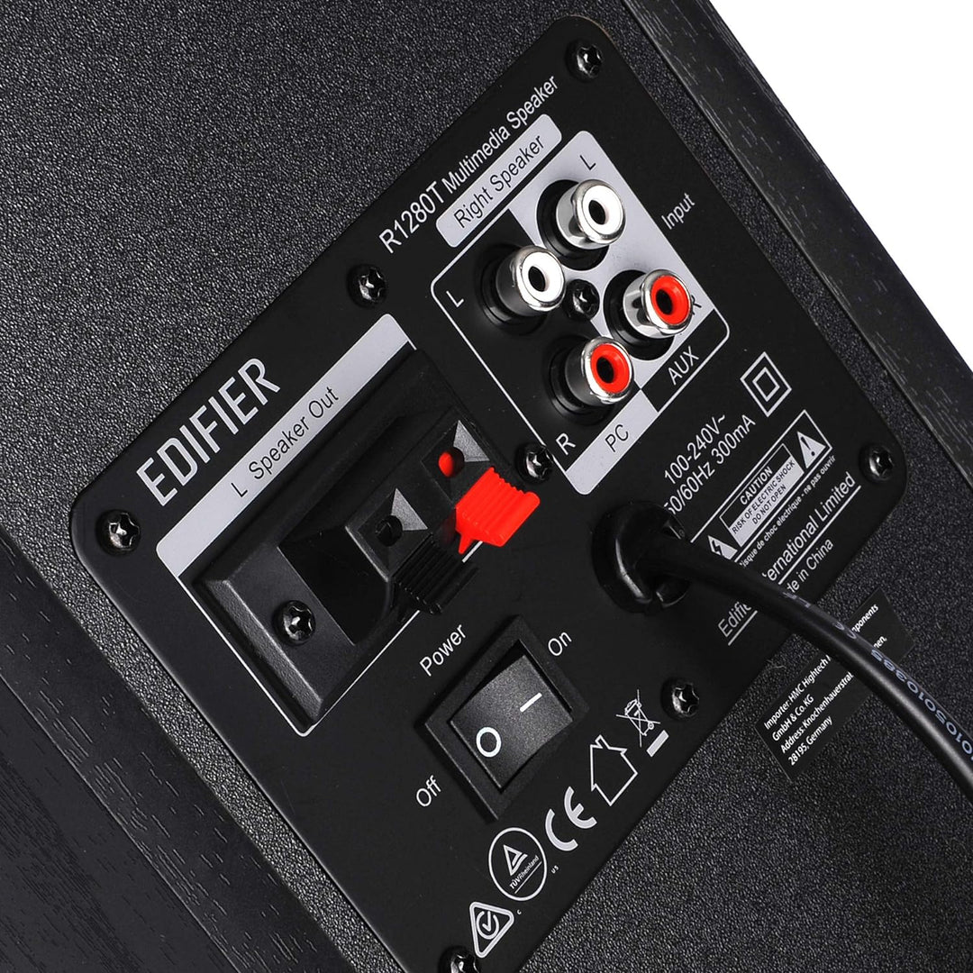 Aktivboxen Edifier Studio R1280T 2.0 schwarz Ohne Bluetooth und Digitaleingänge Schwarz, Ohne Blueto