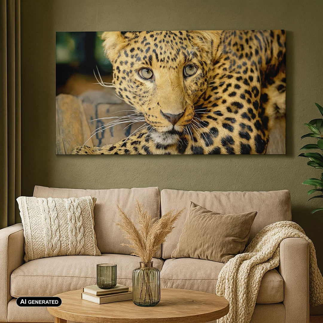 Panorama Bilder auf Leinwand 100x40cm Leinwandbild Tiere gefährlich wilde katze Gross Wanddeko Bild