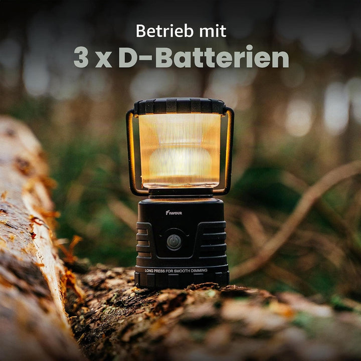 Favour LED Laterne Outdoor Lampe hell 1105 Lumen | Camping Lampe, IP64 wasserdicht, stossfest | Camp