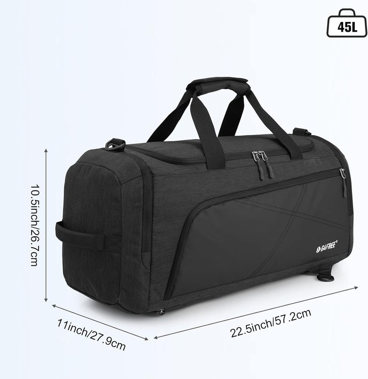 G4Free 45 l/60 l 3-Wege-Reise-Rucksack, grosses Gepäck, Sporttasche mit Nassfach und Schuhfach für R
