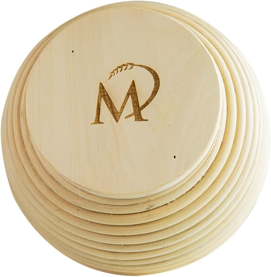 Marcel Paa - Premium Gärkorb-Set rund, 20 cm Durchmesser, Gärkörbchen aus Peddigrohr zum Brot backen