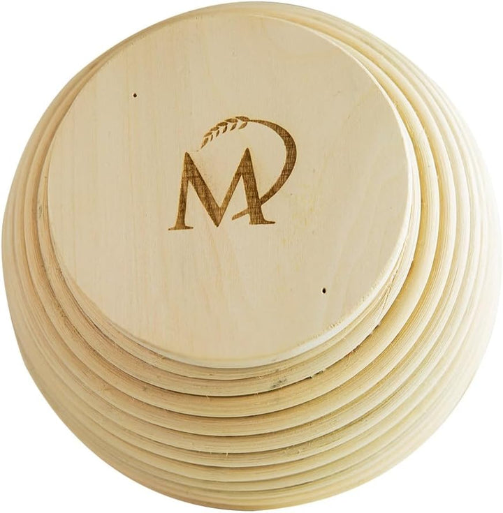 Marcel Paa - Premium Gärkorb-Set rund, 20 cm Durchmesser, Gärkörbchen aus Peddigrohr zum Brot backen