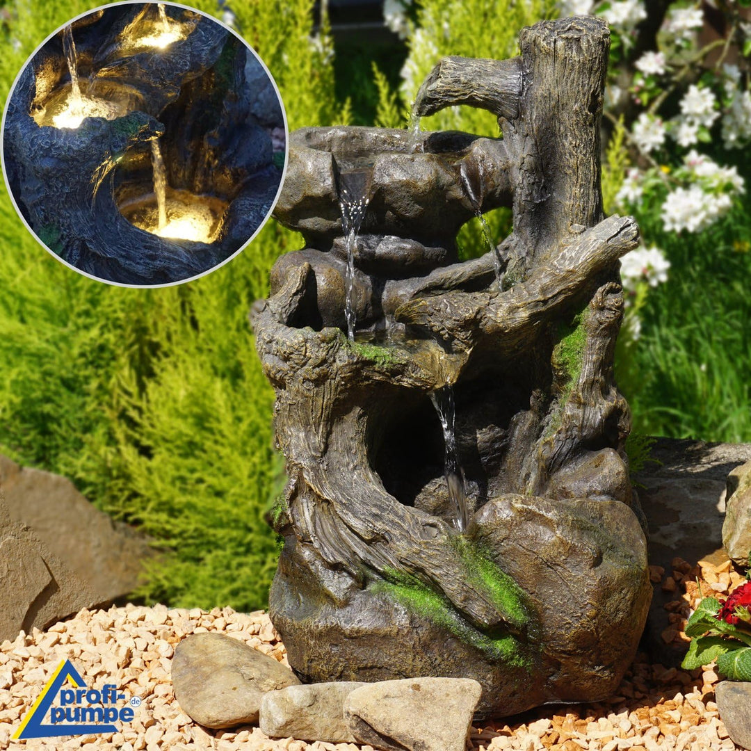 Gartenbrunnen Brunnen Zierbrunnen Zimmerbrunnen Brunnen mit LED-Licht 230V Wasserfall Wasserspiel fü