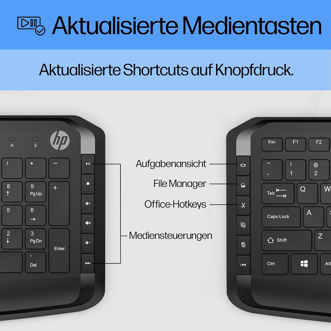 HP Pavilion Kombi Tastatur und Maus 200 (QWERTZ, kabelgebunden, 1.600 DPI, USB-Anschluss) schwarz
