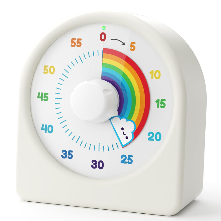LIORQUE Visueller Timer 60 Minuten Countdown Timer Weiss, Weiss