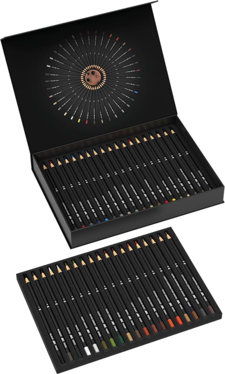 (AK10047) - AK Interactive Pencils Set - Deluxe Edition Box 37 Pencils braun, braun