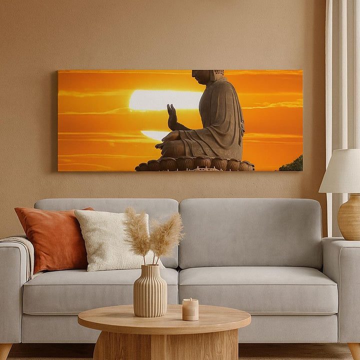 Wandbilder Dekoration Wohnzimmer tempel buddha Panorama Bilder auf Leinwand 120x50cm Leinwandbild mi