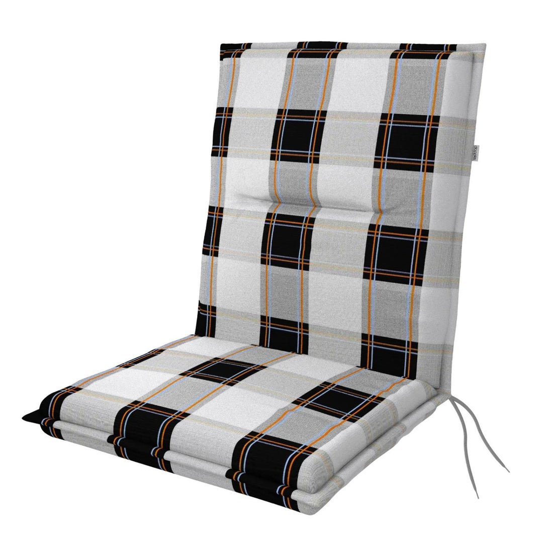 Doppler Auflage für Niederlehner Spot schwarz beige kariert I Gartenstuhl-Polster 100x48x5cm aus Bau