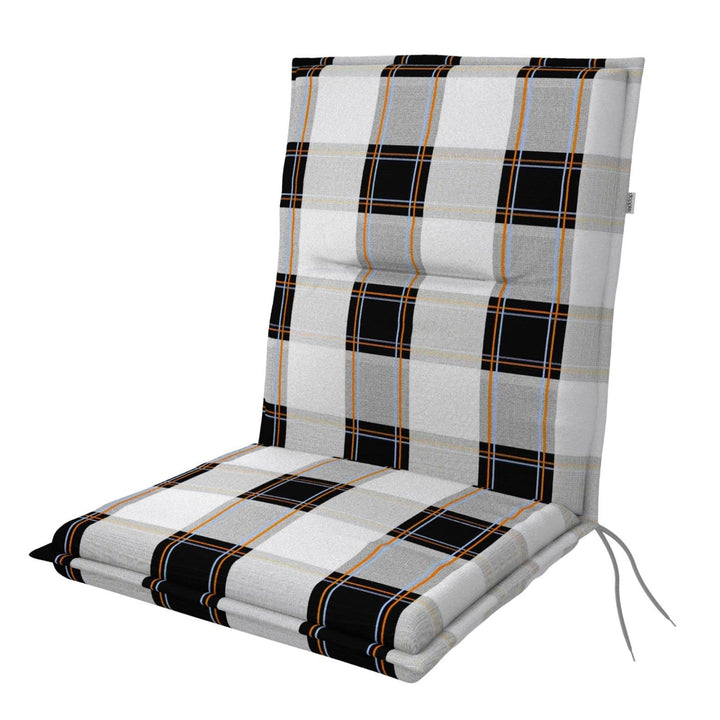 Doppler Auflage für Niederlehner Spot schwarz beige kariert I Gartenstuhl-Polster 100x48x5cm aus Bau
