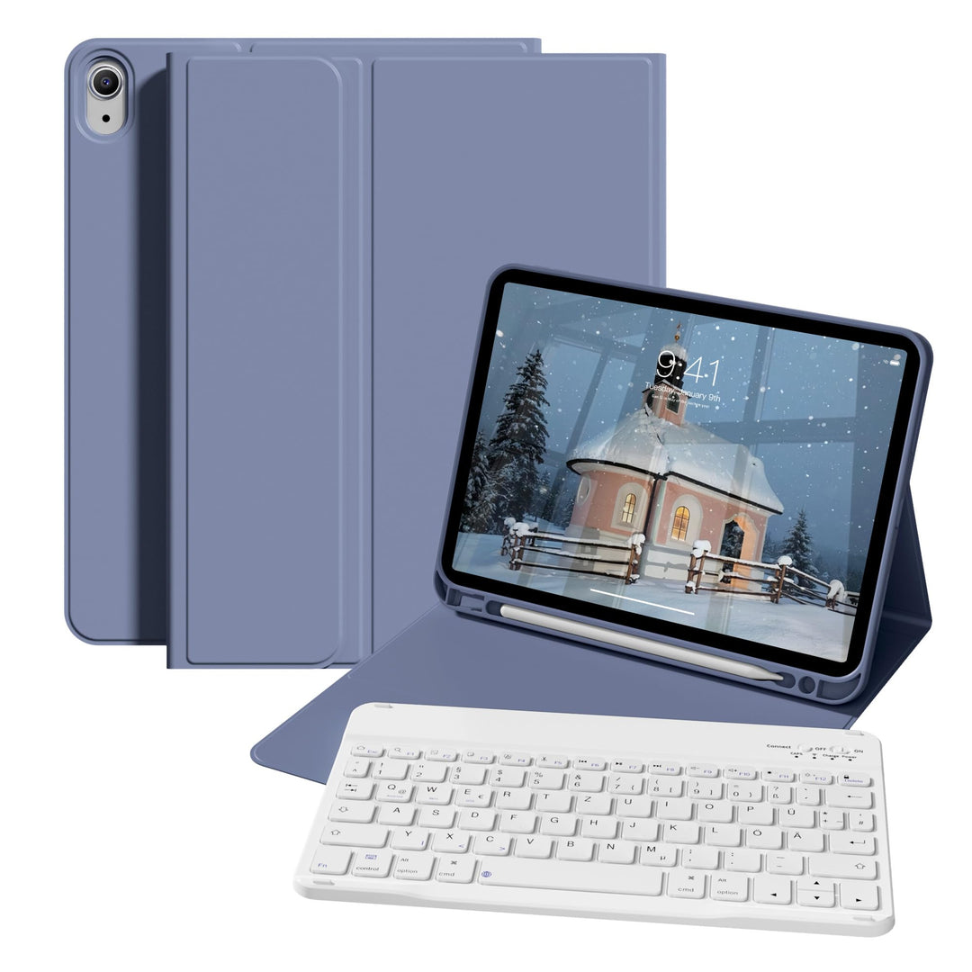 ZOPSGYU Hülle mit Tastatur für iPad (A16) 11/10 Generation (2025/2022, 11/10.9 Zoll), Schutzhülle mi