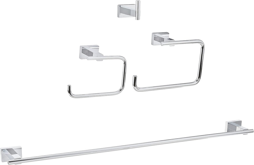 Grohe 40778001 Essentials Cube Accessoire Set 4-in-1 Eckig ( Chrom ) Bad-Set 4 in 1, Eckig ( Chrom )
