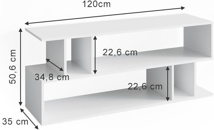 Vicco Lowboard Karel, Weiss, 120 x 51 cm