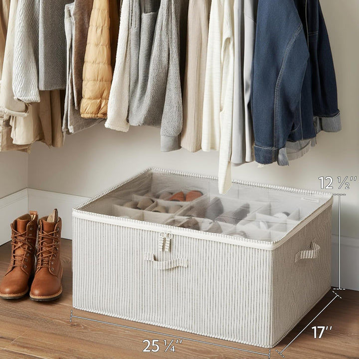 StorageWorks Schuh Organizer für Schrank, grosse Schuhaufbewahrung platzsparend für bis zu 24 Paar,
