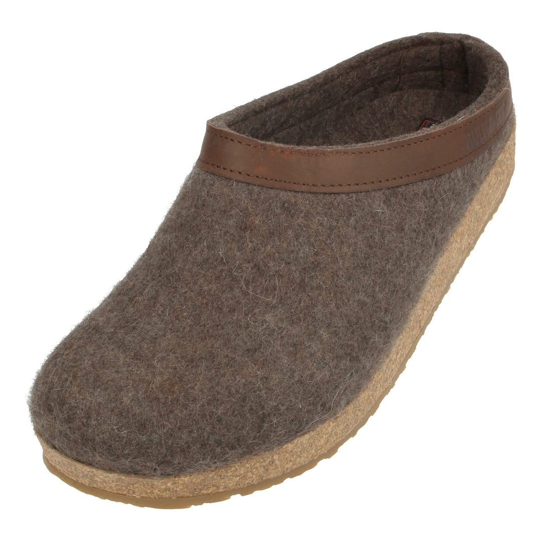 HAFLINGER 713001 Schuhe Damen Hausschuhe Pantoffeln Wolle Grizzly Torben 38 EU Braunmeliert, 38 EU B