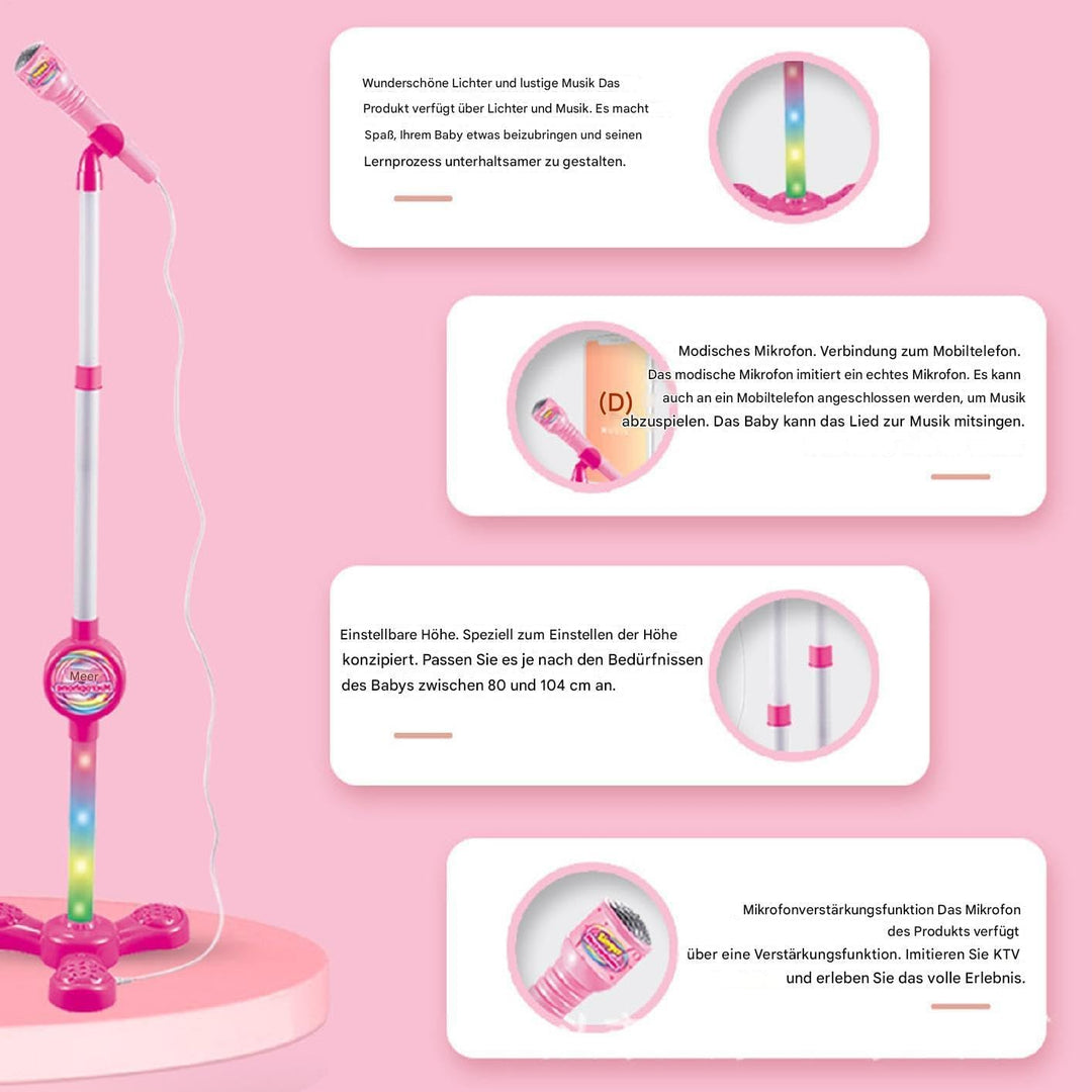 Karaoke-Spielzeug Mit Ständer Kinder Mikrofonständer Bunte Singmaschine Ohne Batterie Anschliessbare