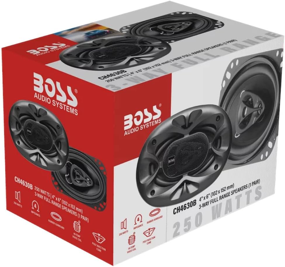 KIT Set FÜR BOSS Audio Systems CH4630B 2 Triaxial-Lautsprecher, 4 x 6 10 x 15 cm 100 x 150 mm, 125 W