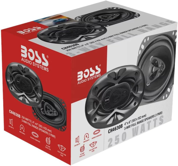 KIT Set FÜR BOSS Audio Systems CH4630B 2 Triaxial-Lautsprecher, 4 x 6 10 x 15 cm 100 x 150 mm, 125 W