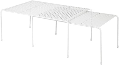 mDesign 4er-Set Regaleinsatz für Küchenschrank – praktische Geschirrablage aus Metall für mehr Abste