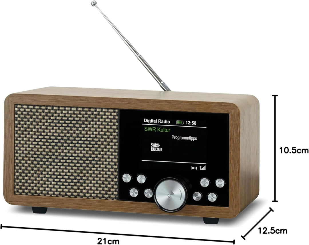 Dynavox DBT600 DAB+ Radio, tragbares, digitales UKW Radio, ideal als Küchenradio, Badradio, Büroradi