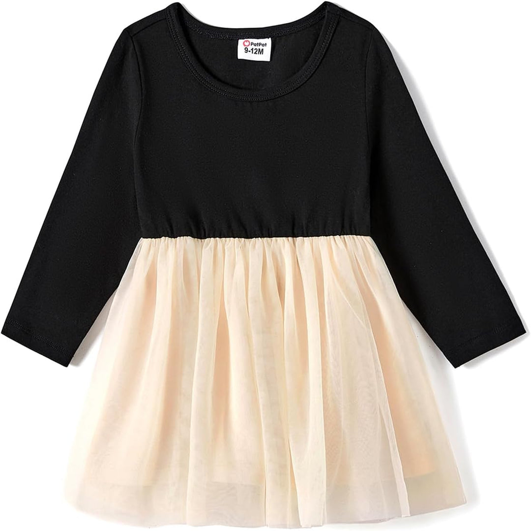 PATPAT Familien Outfit Set Langarm - Partnerlook Mutter Tochter Kleid Langarm T-Shirt & Mutter Kind