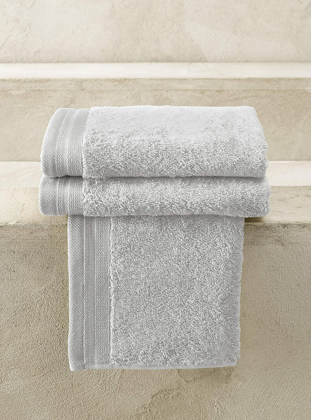 De Witte Lietaer Contessa Luxe Gästehandtücher, Baumwolle, 40 x 60 cm, Hellgrau, 3 Stück 40x60 Hellg