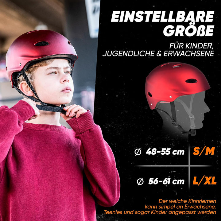 Apollo Skaterhelm Herren, Damen und Kinder | Kinderfahrradhelm | Verstellbar | Skateboard, Scooter,