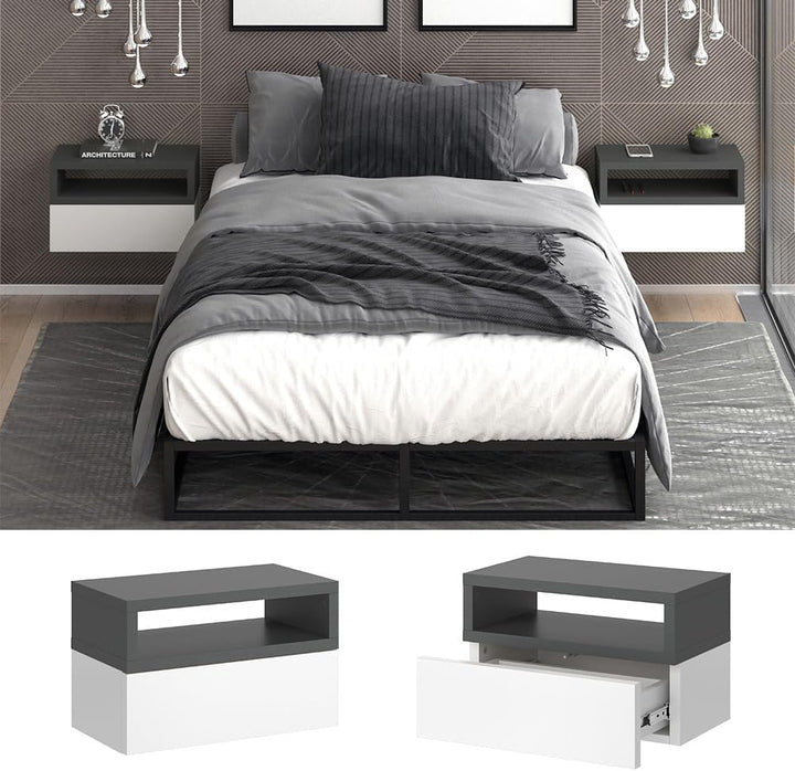 Vicco Nachttisch Urbano, Anthrazit, 45 x 28 cm 2er Set Anthrazit 2er Set, Anthrazit 2er Set