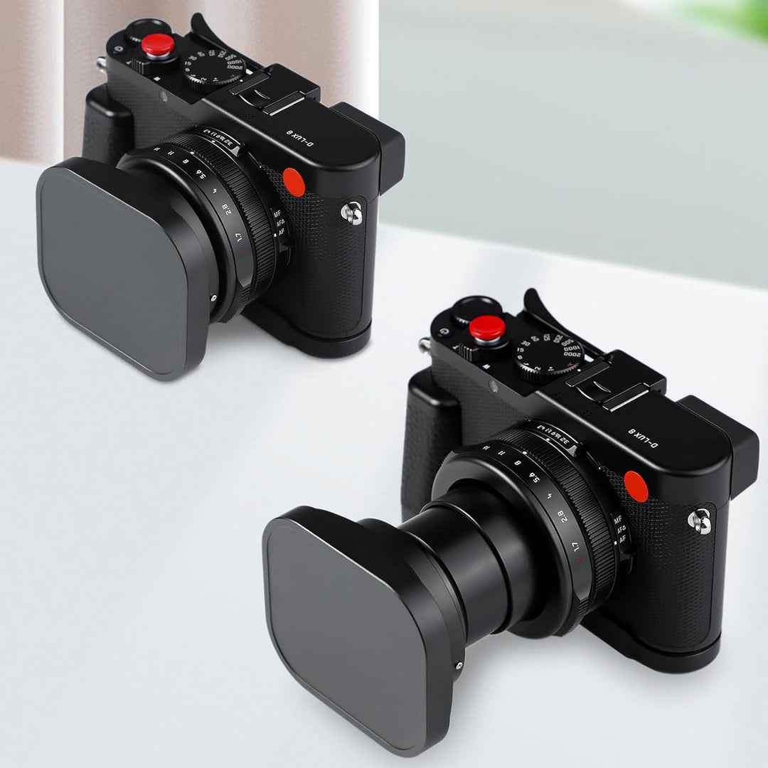 Haoge Gegenlichtblende aus Metall, quadratisch, für Leica D-Lux 8 Kamerazubehör, 43 mm, Schraub-Gege