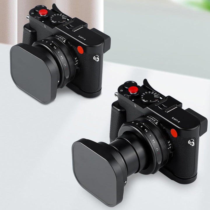 Haoge Gegenlichtblende aus Metall, quadratisch, für Leica D-Lux 8 Kamerazubehör, 43 mm, Schraub-Gege