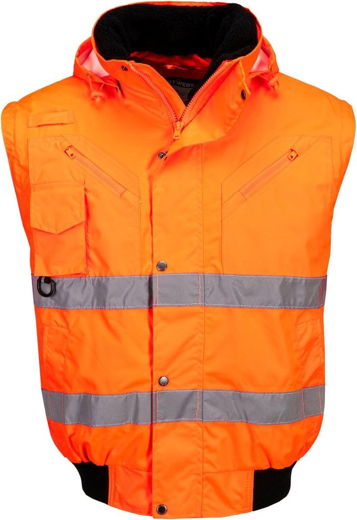 Portwest 3-in-1 Warnschutz-Pilotjacke, Grösse: L, Farbe: Orange, C467ORRL L Orange, L Orange
