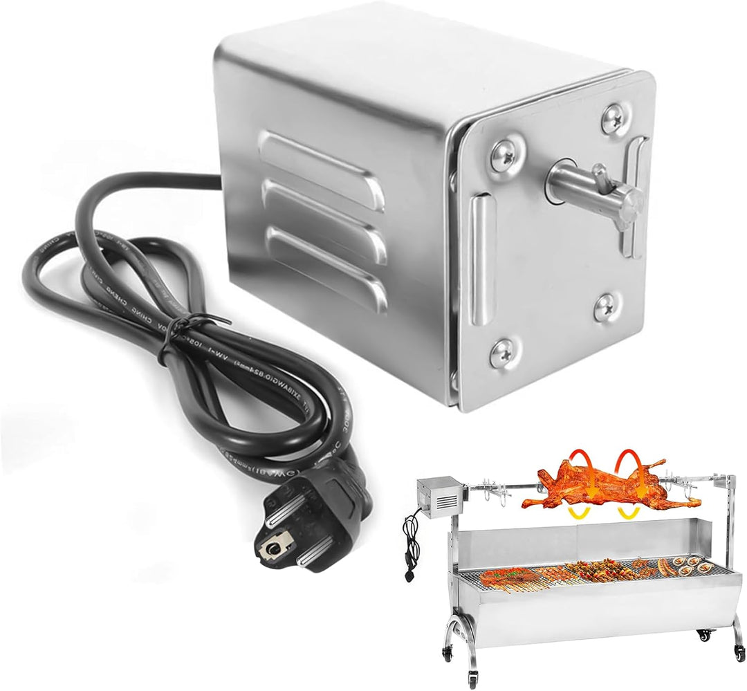 Yontwe 15W SP-S40 Edelstahl BBQ Grill Zubehör Bräter Elektromotor Ziegenschwein Huhn BBQ Spiess Roti