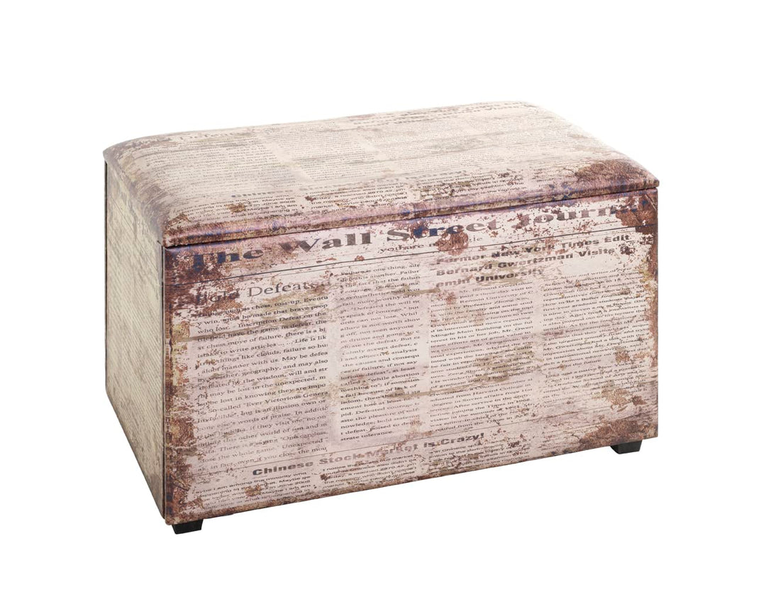 HAKU Möbel Sitztruhe, Kunstleder, Motiv, B 65 x T 40 x H 42 cm Wall Street 65 x 40 x H 42 cm Motiv,