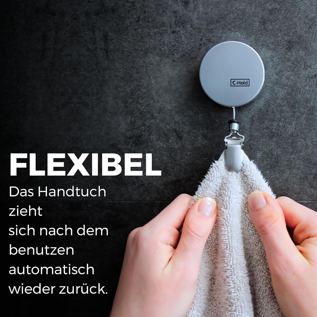 C-Hold ausziehbarer Handtuchhalter/Handtuchhaken | Der clevere und smarte Handtuchhalter selbstklebe