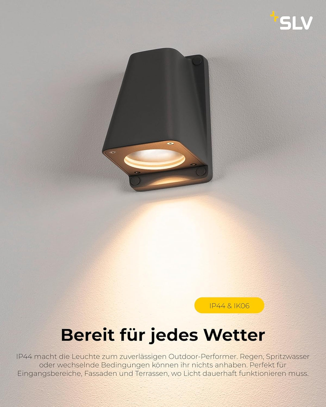 SLV WALLYX | Down-Light zur effektvollen Aussenbeleuchtung von Wänden und Hauseingang, LED Strahler,