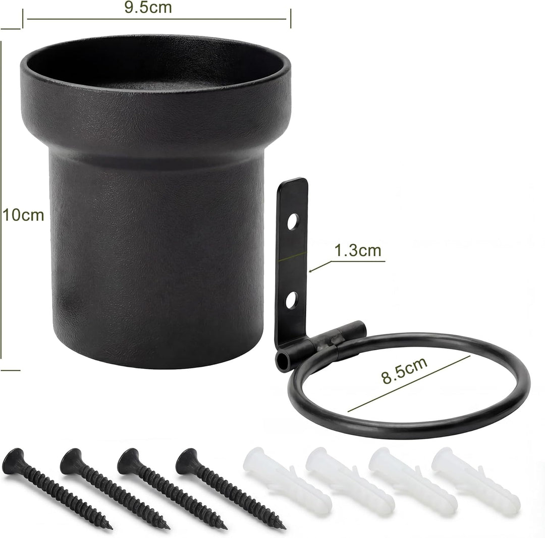 2 Stück Akustikpaneele Zubehör Ohne Bohren - Schwarz Metall Rund Klapphaken Blumentopf, Regal für Ak