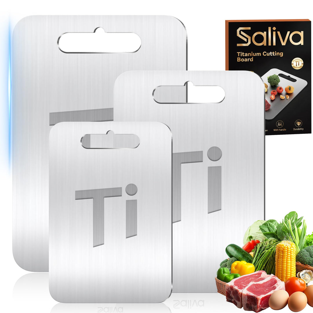 Titan Schneidebrett, Edelstahl Titanium Cutting Board, BPA-freies Doppelseitiges Lebensmittel Grade