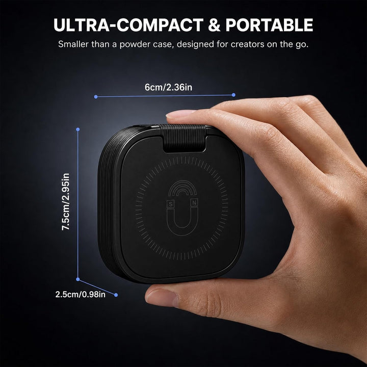 Magnetisches 3-in-1 Selfie Licht Mit Spiegel, 1000mAh Akku 48 LEDs & 10 Helligkeitsstufen (3000K-650