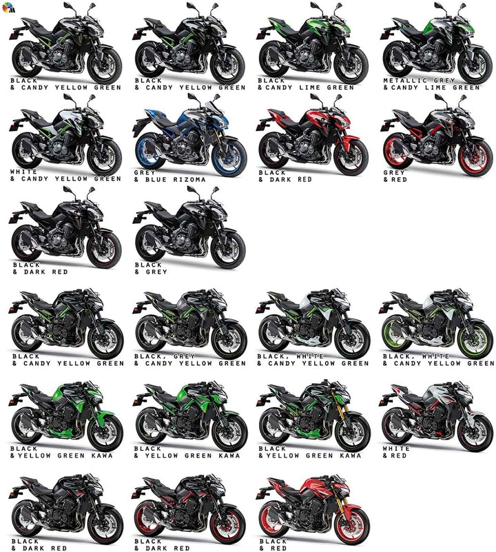 Radlauf-Aufkleber, Z-STREET EVO, kompatibel mit Kawasaki Z900/Z900E (Candy Yellow Green), Candy Yell